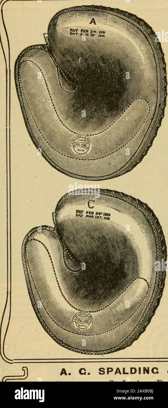 How to play base ball . SOdldinS Made of special tanned leaher, «*f on&lt;rif^* Mitt ^^ ^°^^ ^^ P^^^^^^ ^^^^^l^eague jrmi. padded. An old favorite. No. 5-0. Each, $4.00 Tl SOdldinS Extra large and heavily pad- ^^ M*f* ^^^* V^^v^t tanned leather• ^^^ * ??^• face and special tanned leatherfinger-piece and back. Extremely vi^ell made. No. OA. Each. $2.00 A. G. SPALDING & BROS. I New York Chicago St. Louis Denver San Francisco I Boston Minneapolis Baltimore Kansas City New Orleans I Buffalo Philadelphia Washington Pittsburg Syracuse CincinnatiMontreal, Can, London, England A SPECIAL AWARD ^^ GRAKD Stock Photo