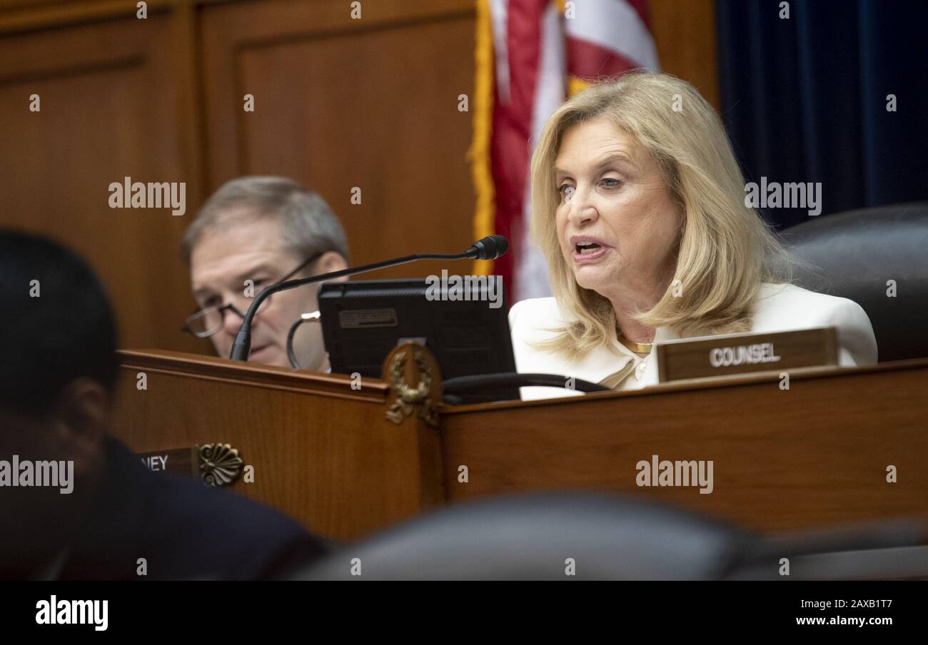 Washington, United States. 11th Feb, 2020. House Oversight committee Chairwoman Carolyn Maloney?, D-NY, speaks during a markup on legislation to make Washington, DC the 51st state, on Capitol Hill in Washington, DC on Tuesday, February 11, 2020. Photo by Kevin Dietsch/UPI Credit: UPI/Alamy Live News Stock Photo