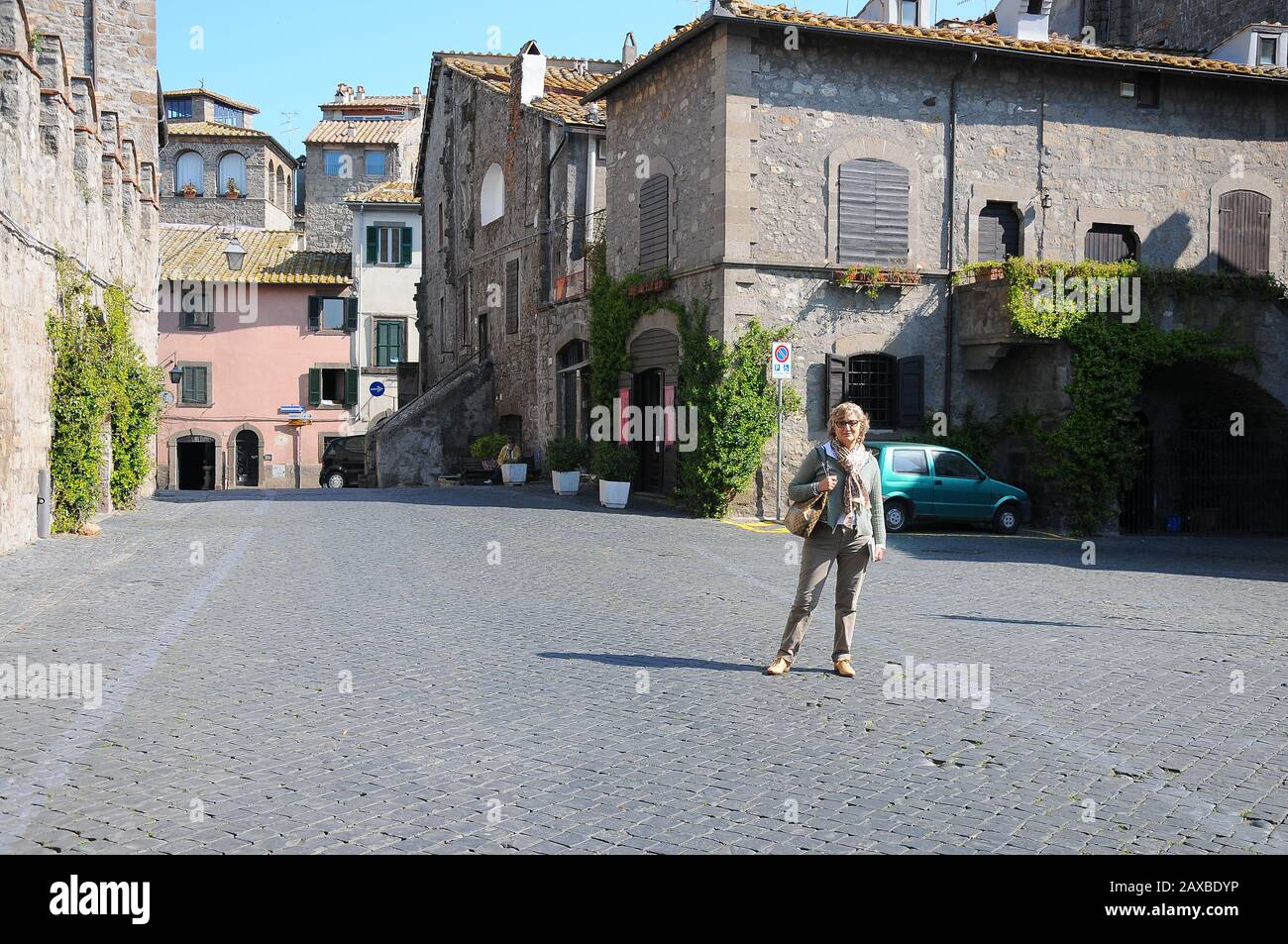 Ancient street of Viterbo, Italy Stock Photo - Alamy