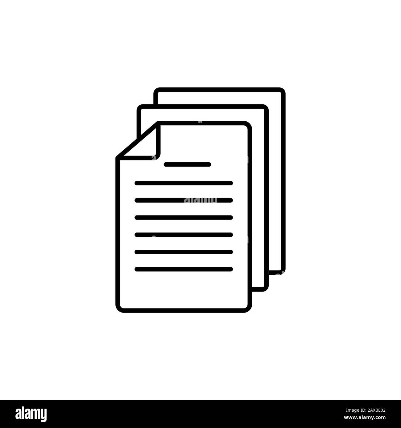 Document icon. Paper contract or papers isolated. Sign of agreement or simple symbol paperwork. EPS 10 Stock Photo