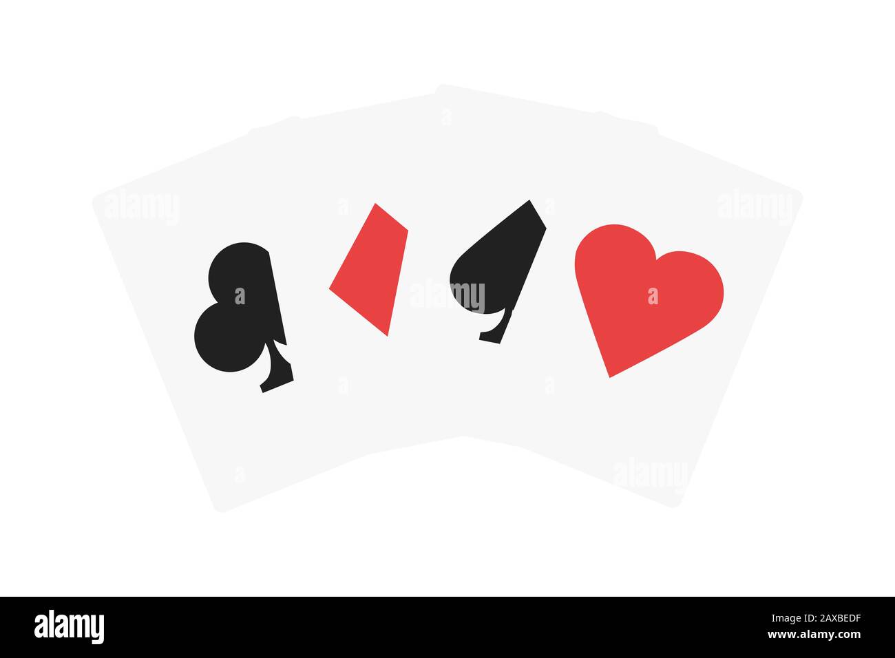 Playing cards. Poker game sign. Casino or poker club symbol. EPS 10 Stock Photo