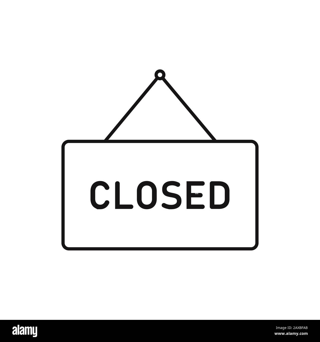 Closed open signboards isolated. Retro decoration market element. Store banner. EPS 10 Stock Photo