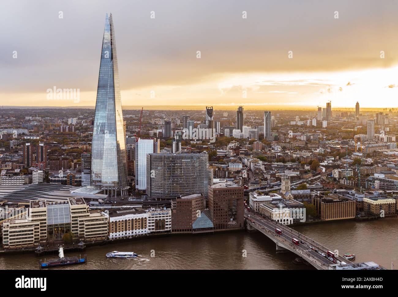 Elevated view of the Shard in London Stock Photo