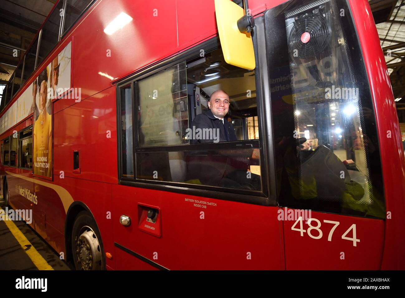 Javid Driver Chancellor of the Exchequer Sajid Javid sits in the drivers seat of a ...