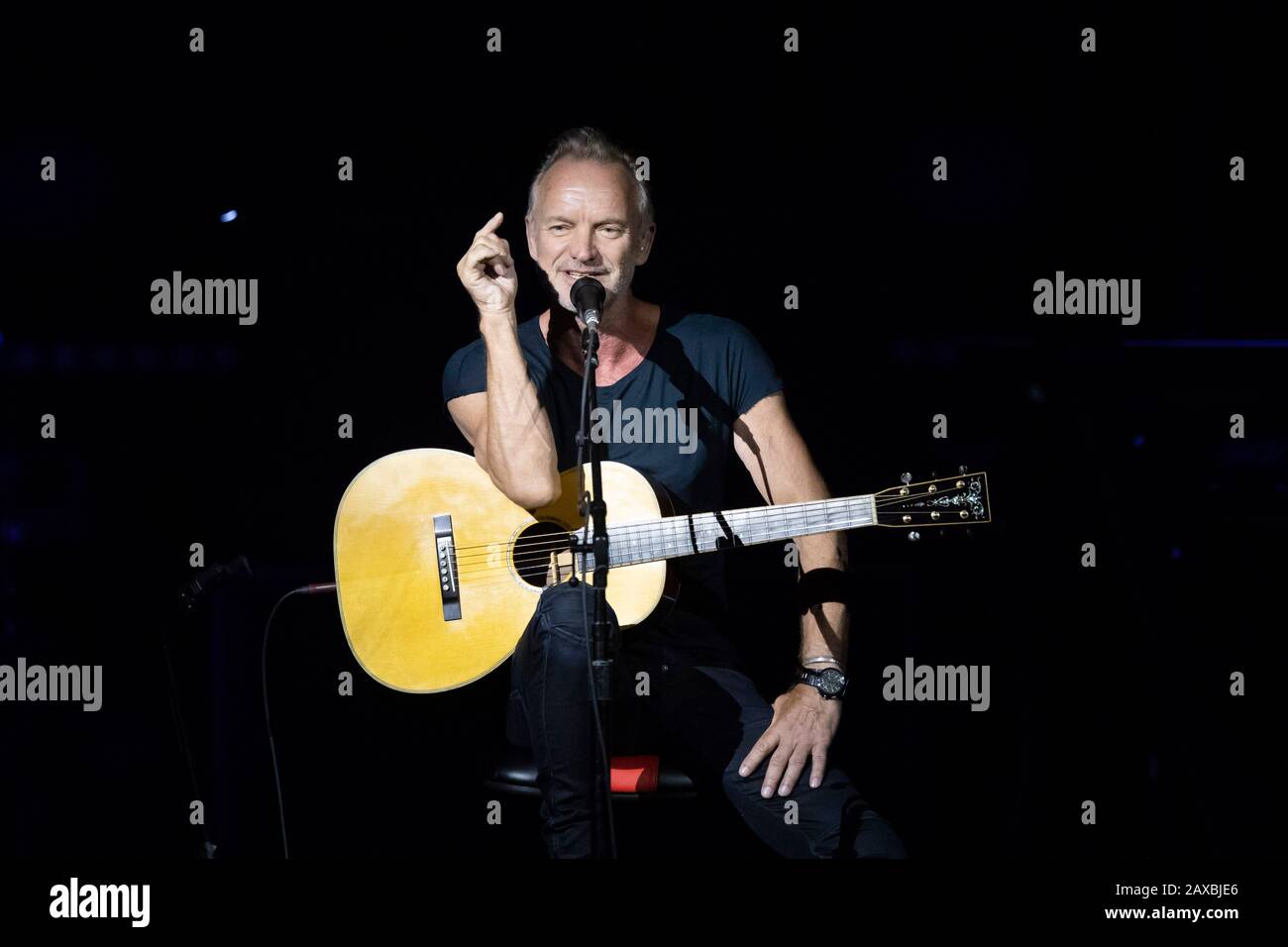 Singer Sting on stage during a concert at the Monte-Carlo Sporting ...