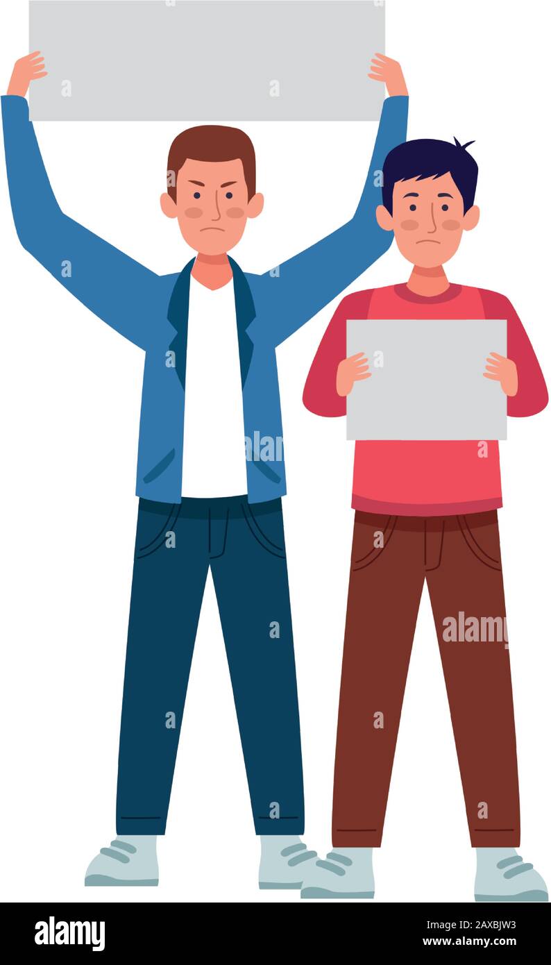 young boys holding blank signs Stock Vector Image & Art - Alamy