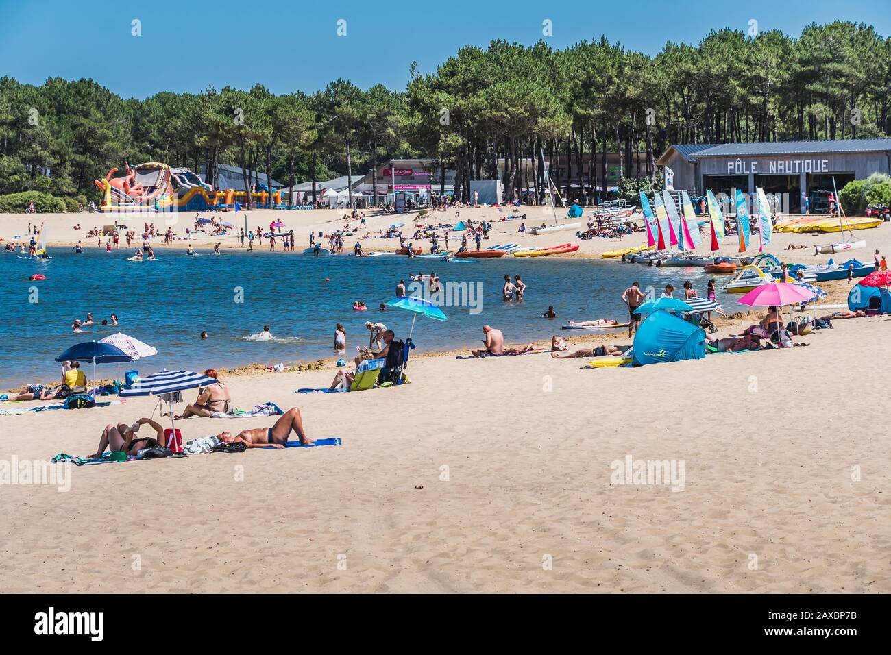 Port d'Albret marine lake in Vieux-Boucau-les-Bains in the Landes in New  Aquitaine Stock Photo - Alamy