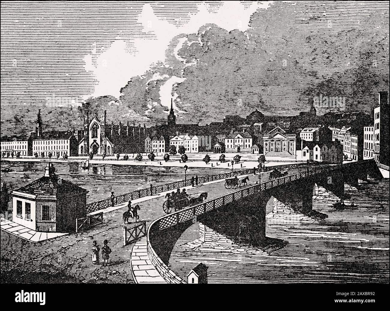 Glasgow Bridge, Glasgow, Scotland, 19th century. Stock Photo