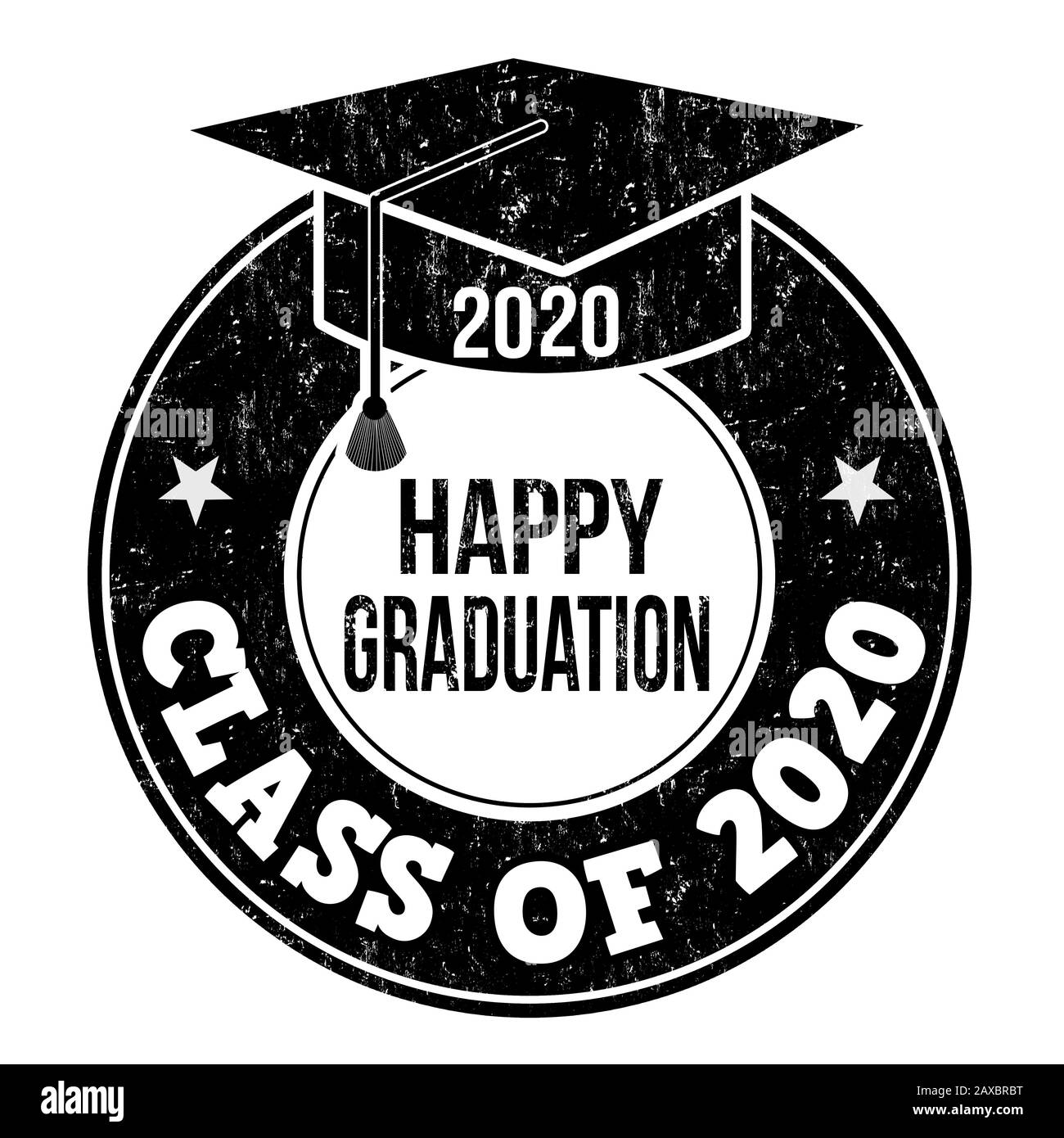 Black Happy Graduation 2020 Logo On A White Background Stock Photo Alamy