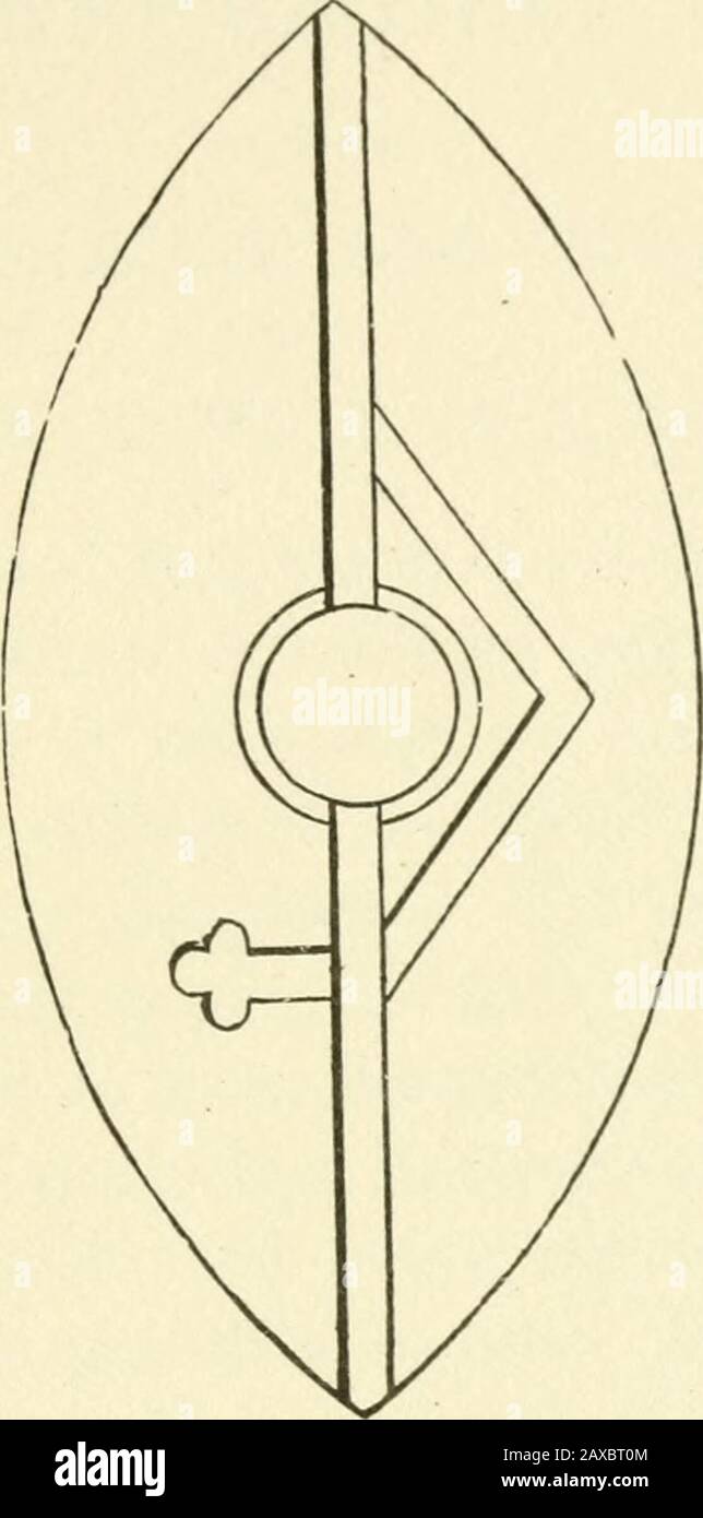 Ancient pagan and modern Christian symbolism . a copy of the chemise ordinarily worn by women as an undergarment. Figure 172 represents the chasuble worn by papal hier-archs. It is copied from Pugins Glossaryy etc. Its form isthat of the vesica piscis, one of the most common emblemsof the yoni. It is adorned by the triad. When worn bythe priest, he forms the male element, and with the vhasublecompletes the sacred four. When worshipping the ancientgoddesses, whom Mary has displaced, the officiating ministersclothed themselves iu feminine attire. Hence the use of thechemise, etc. Even the tonsur Stock Photo