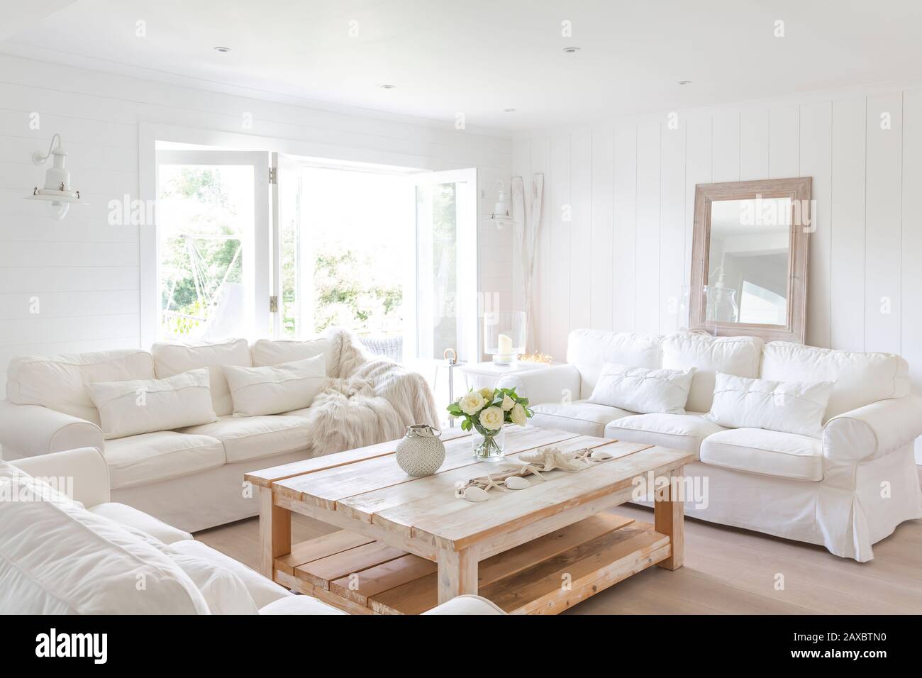 White home showcase living room Stock Photo