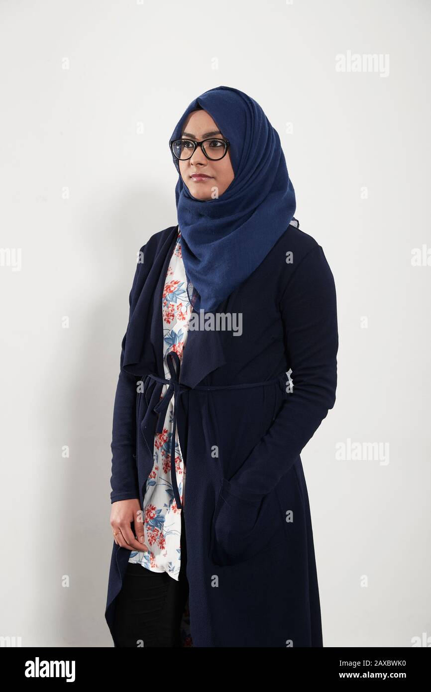 Portrait teenage girl wearing hijab Stock Photo