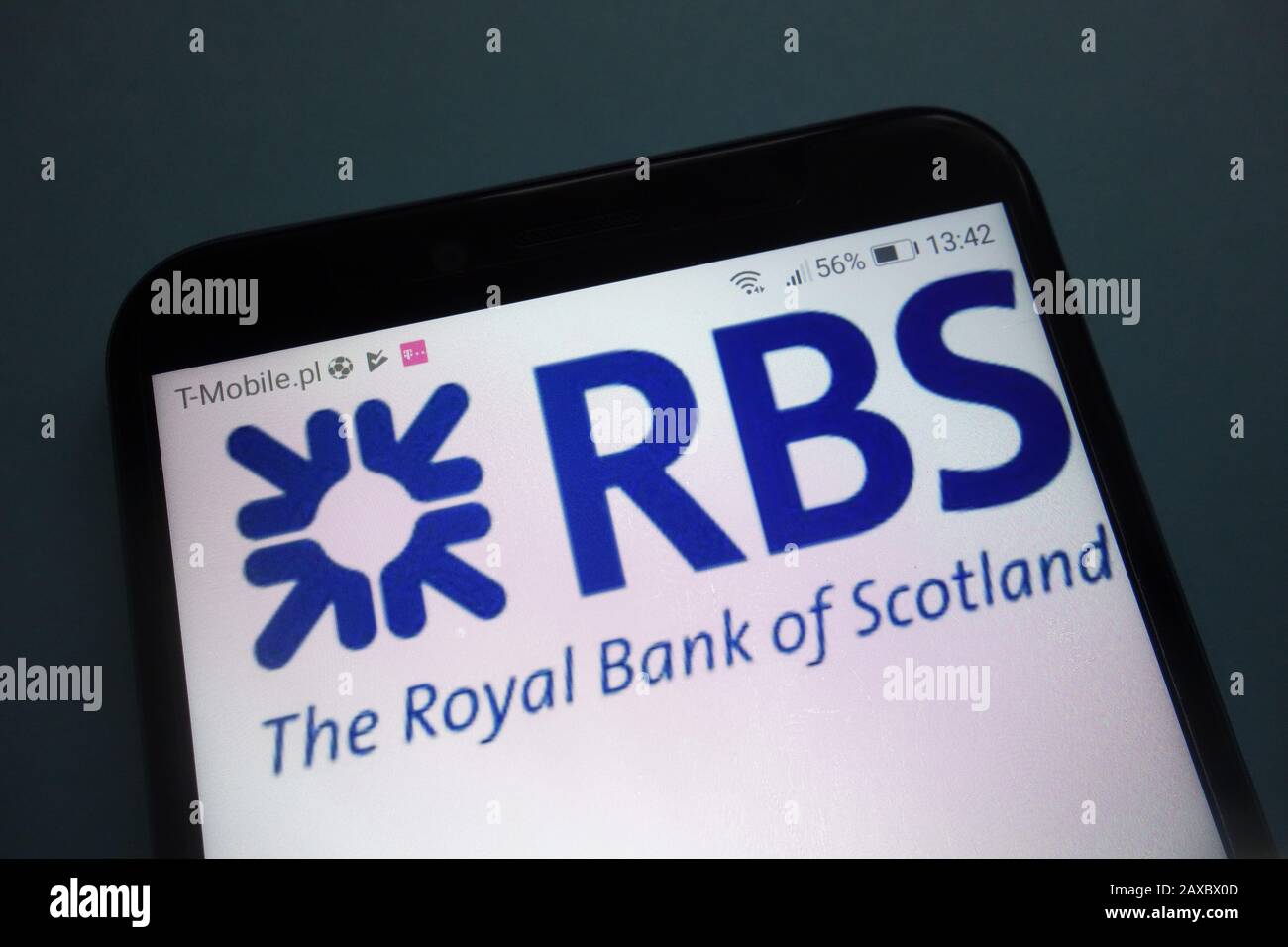 Royal Bank of Scotland logo on smartphone Stock Photo