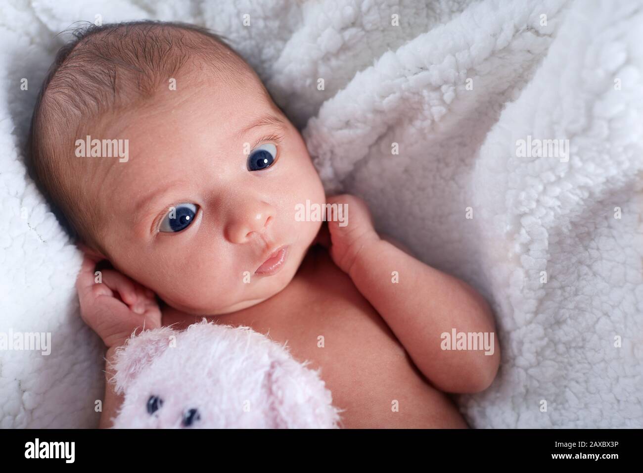 Close up cute newborn baby Stock Photo