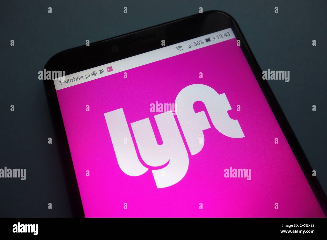 Lyft logo on smartphone Stock Photo