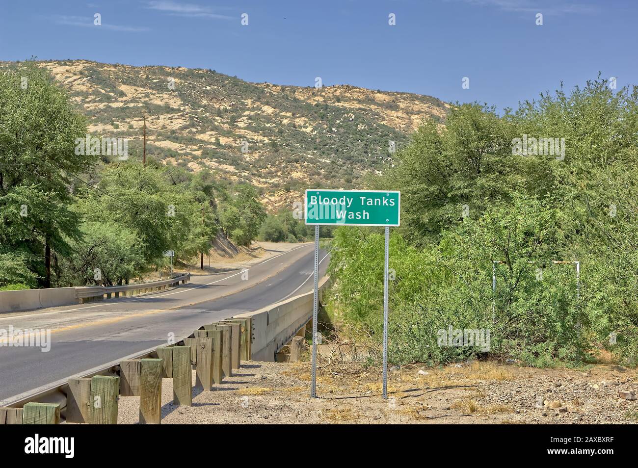 The Bloody Tanks wash, near Miami Arizona. This dry creek was named for