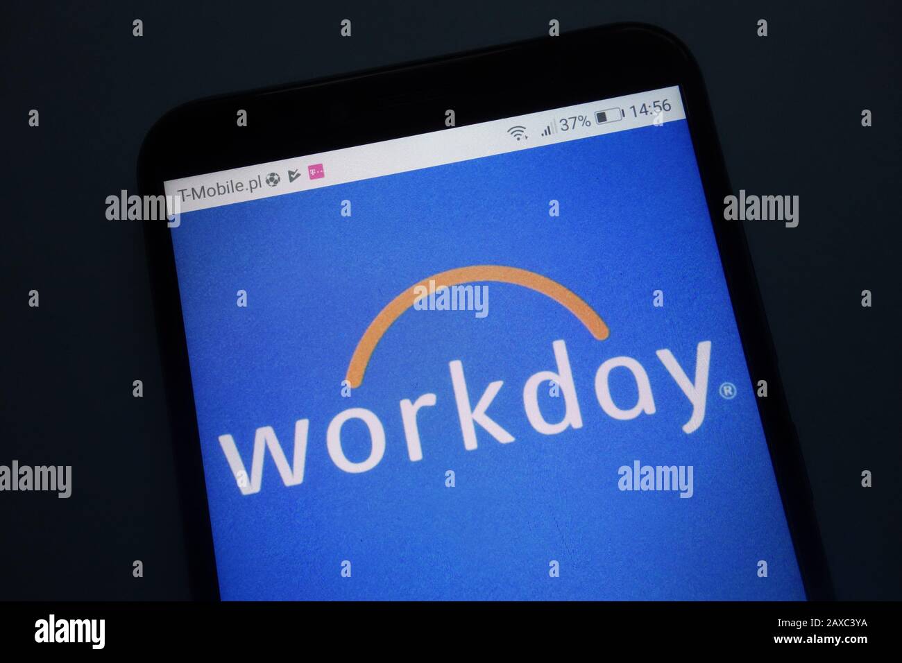 Workday logo on smartphone Stock Photo