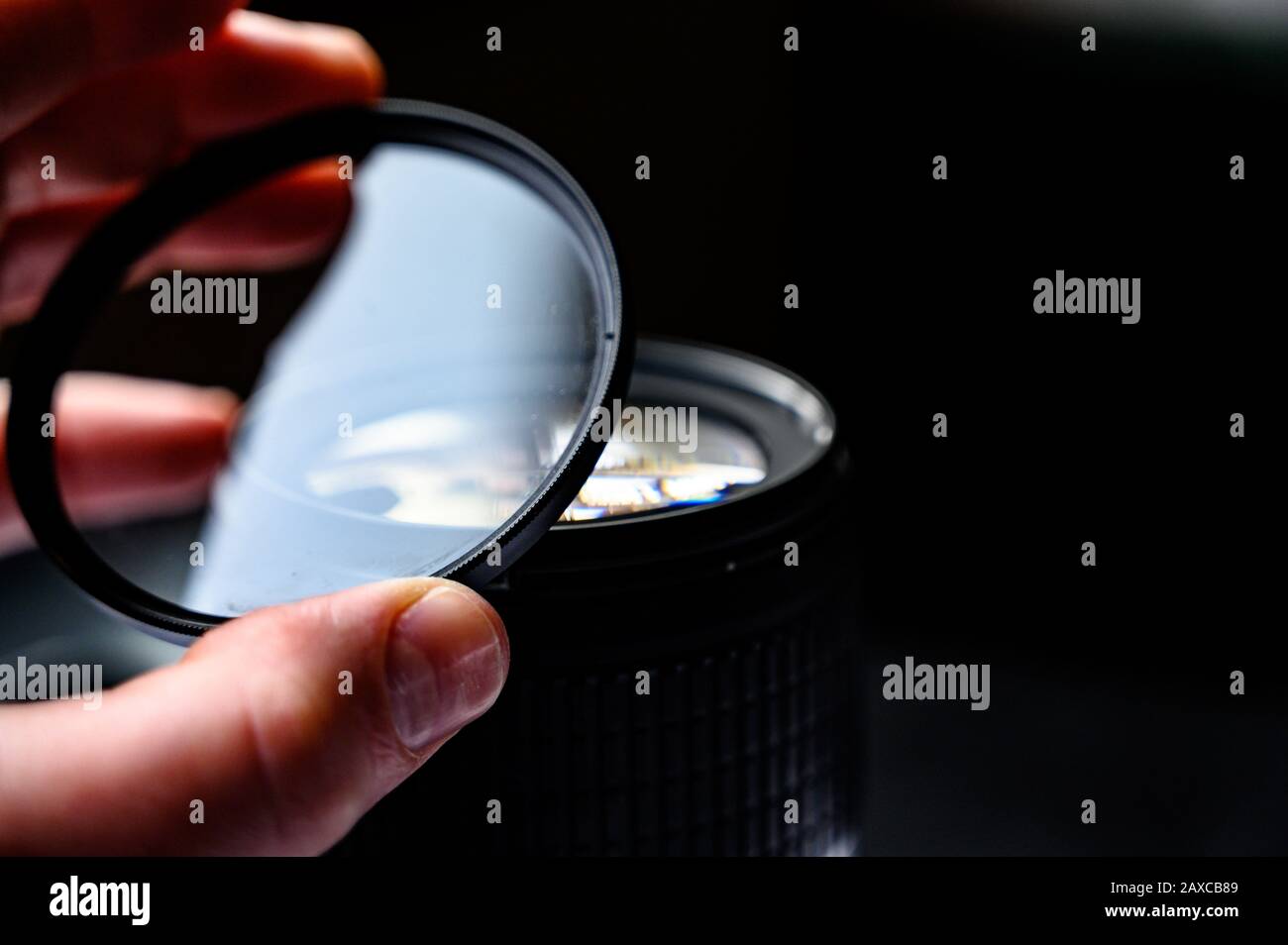 Lens UV filter clear cover used to protect glass Stock Photo Alamy
