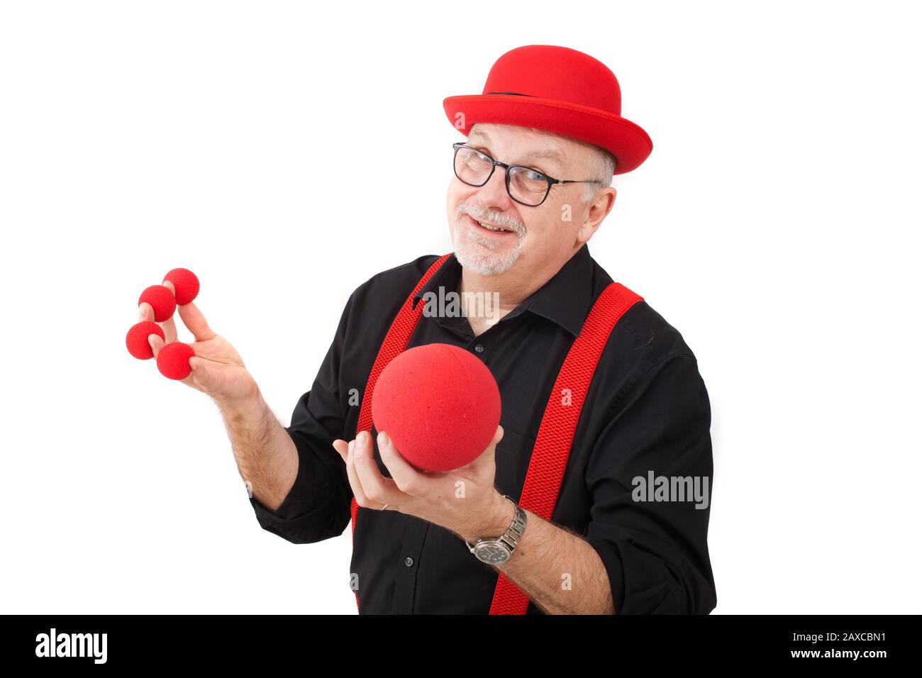 A children's entertainer doing tricks Stock Photo