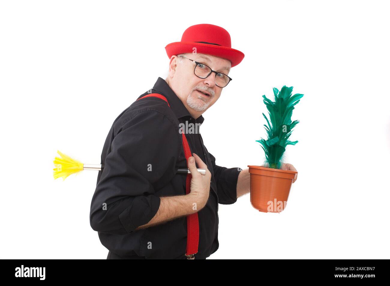 A children's entertainer doing tricks Stock Photo