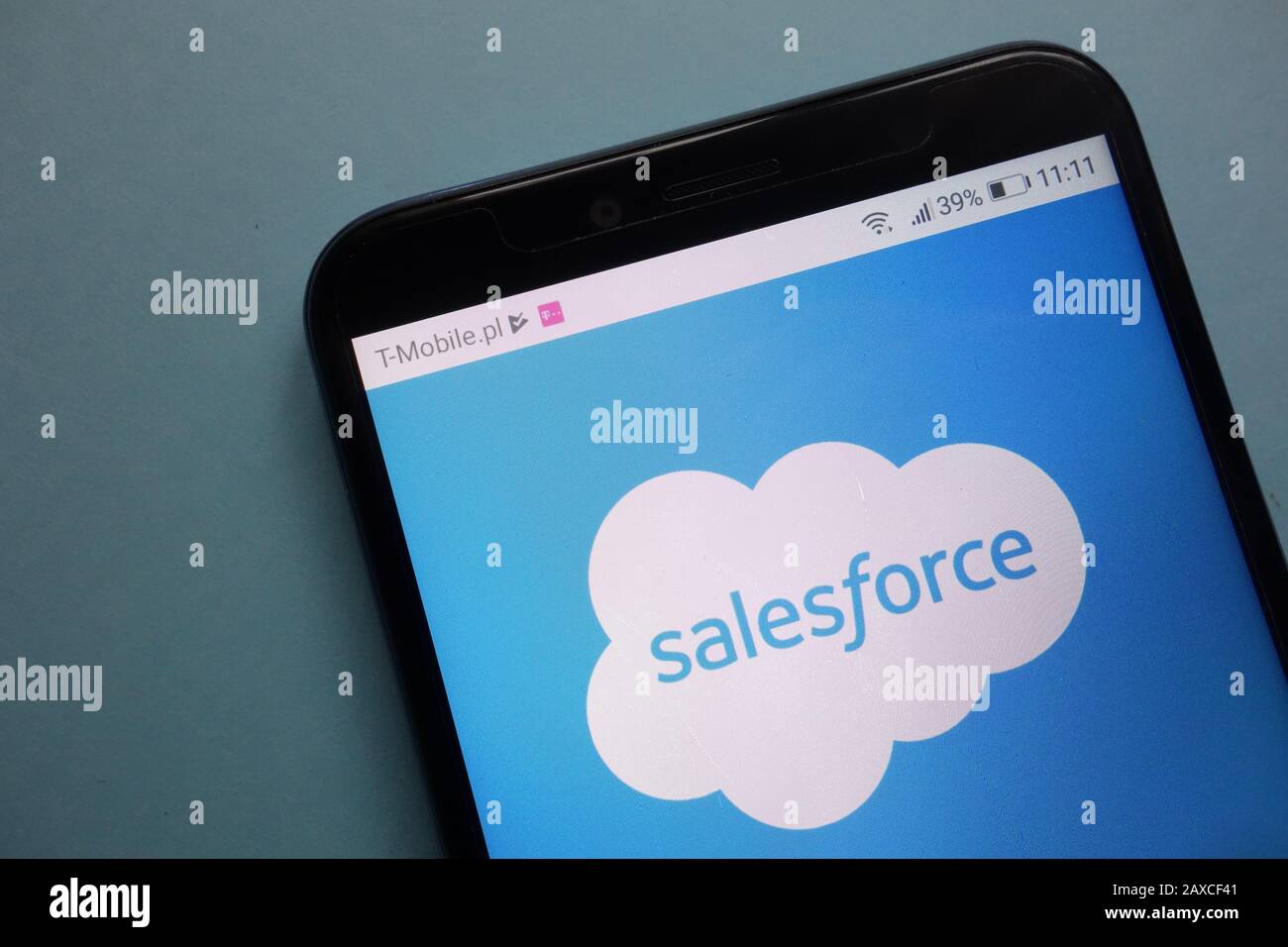 Salesforce logo on smartphone Stock Photo