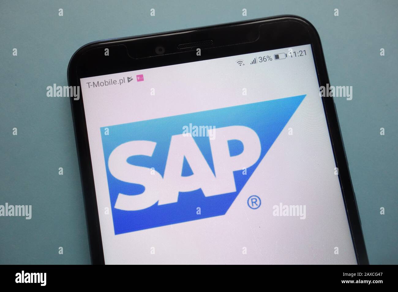 SAP SE logo on smartphone Stock Photo
