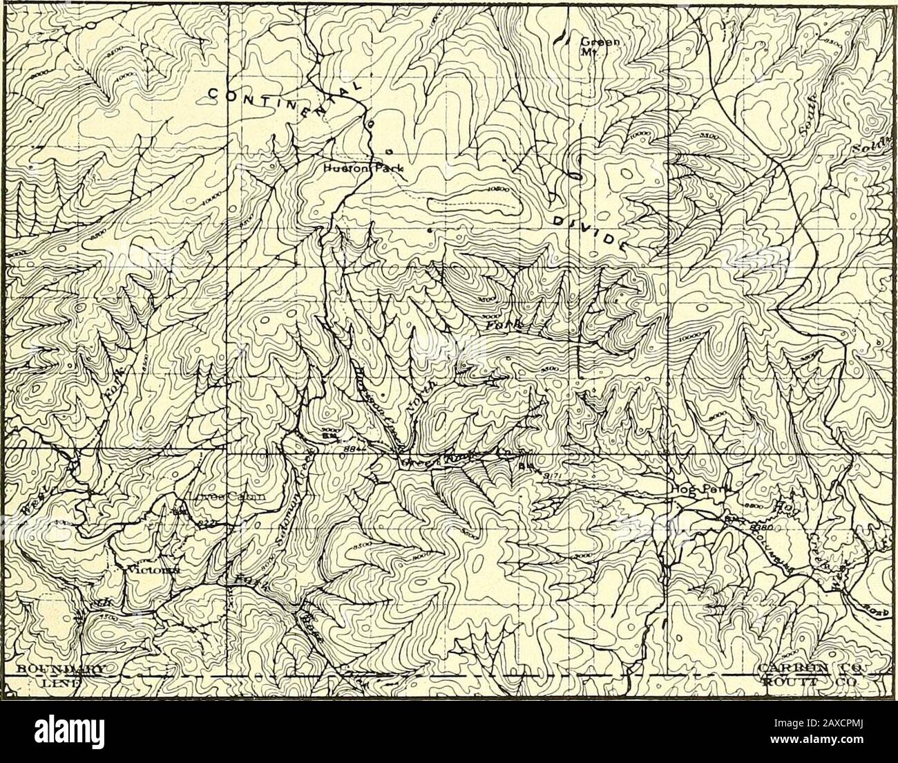 Forest physiography; physiography of the United States and principles of soils in relation to forestry . her than rugged, and wagon 1 A. C. Veatch, Geography and Geology of a Portion of Southwestern Wyoming, Prof. PaperU. S. Geol. Surv. No. 56, 1907, pp. 34-35, and Plate i. - J. L. Rich, The Physiography of the Bishop Conglomerate, Southwestern Wyoming,Jour. Geol., vol. 18, 1910, pp. 601-632. 3 S. F. Emmons, U. S. Geol. Expl. of the 40th Par. (King Surveys), vol. 2, 1877, p. 236. ROCKY MOUNTAINS. II 343 roads have been constructed on almost every portion of the area with-out that excessive exp Stock Photo