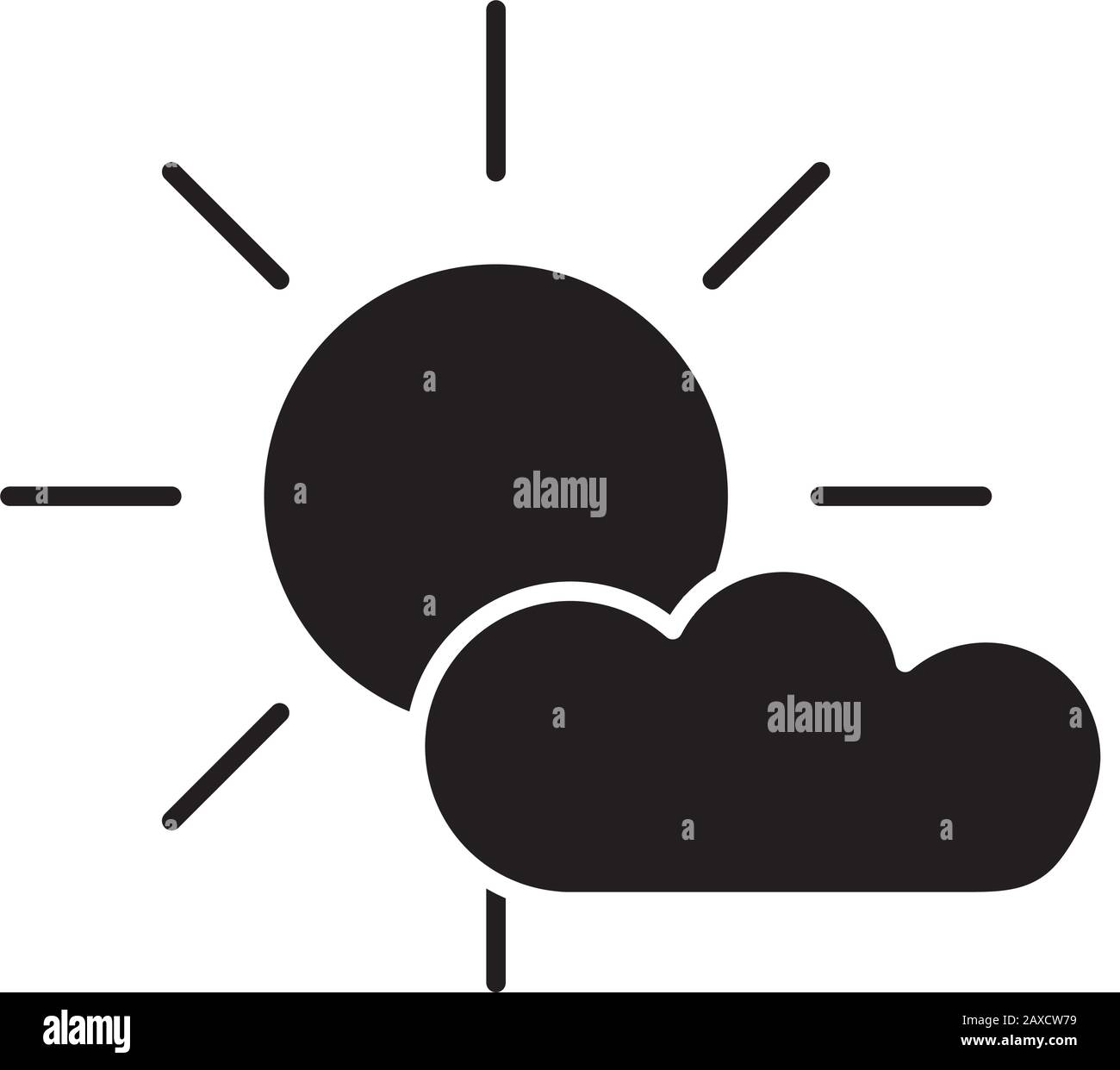 cloud with sun isolated icon Stock Vector Image & Art - Alamy