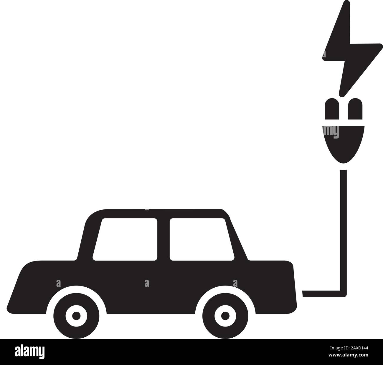ecology car with connector cable icon Stock Vector Image & Art - Alamy