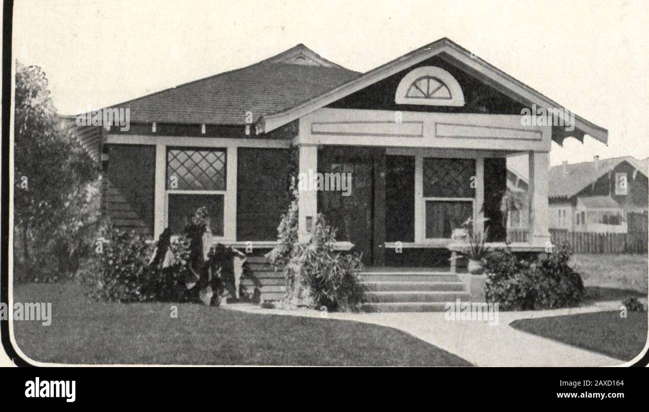 West coast bungalows . lllllllllllllllllllllllllllllllllllllllillllllllilllllllllllll^ Builder-made plans purportingto reproduce this house will havea different look and quality.Regret will never correct themistakes made in home building n n mi liniiiiiiuiiiiiiii A book of special plans described on cover page 65 Page JO E. W. Stillwell & Co M Los Angeles, Cal.. No. W-850 For a small house this is particularly well liked as it combines good looksand space at a reasonable cost. Employment of the cheapest of all buildingmaterials—wood—ought not always decide ones selection, but conditions so oft Stock Photo