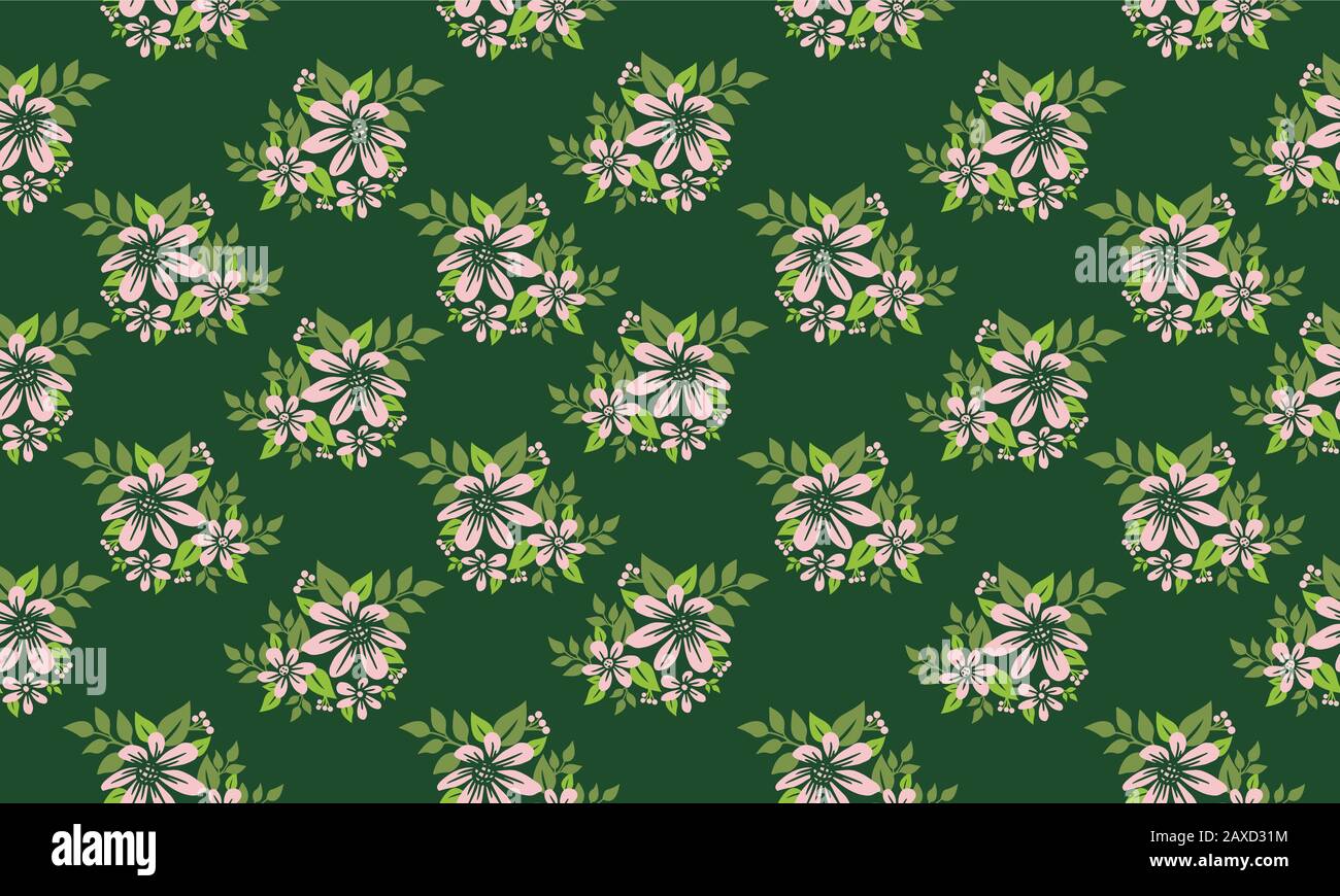 Elegant Style of spring floral pattern background, with beautiful leaf ...
