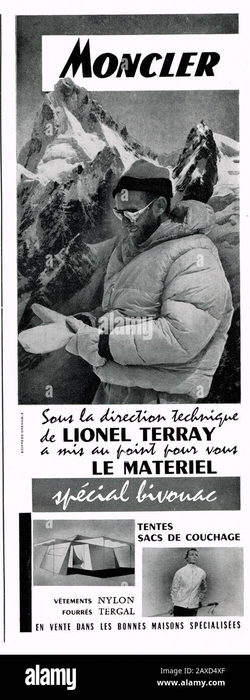 Document extract from the booklet on Lionel Terray expedition in the  Peruvian Andes, 1958 Stock Photo - Alamy