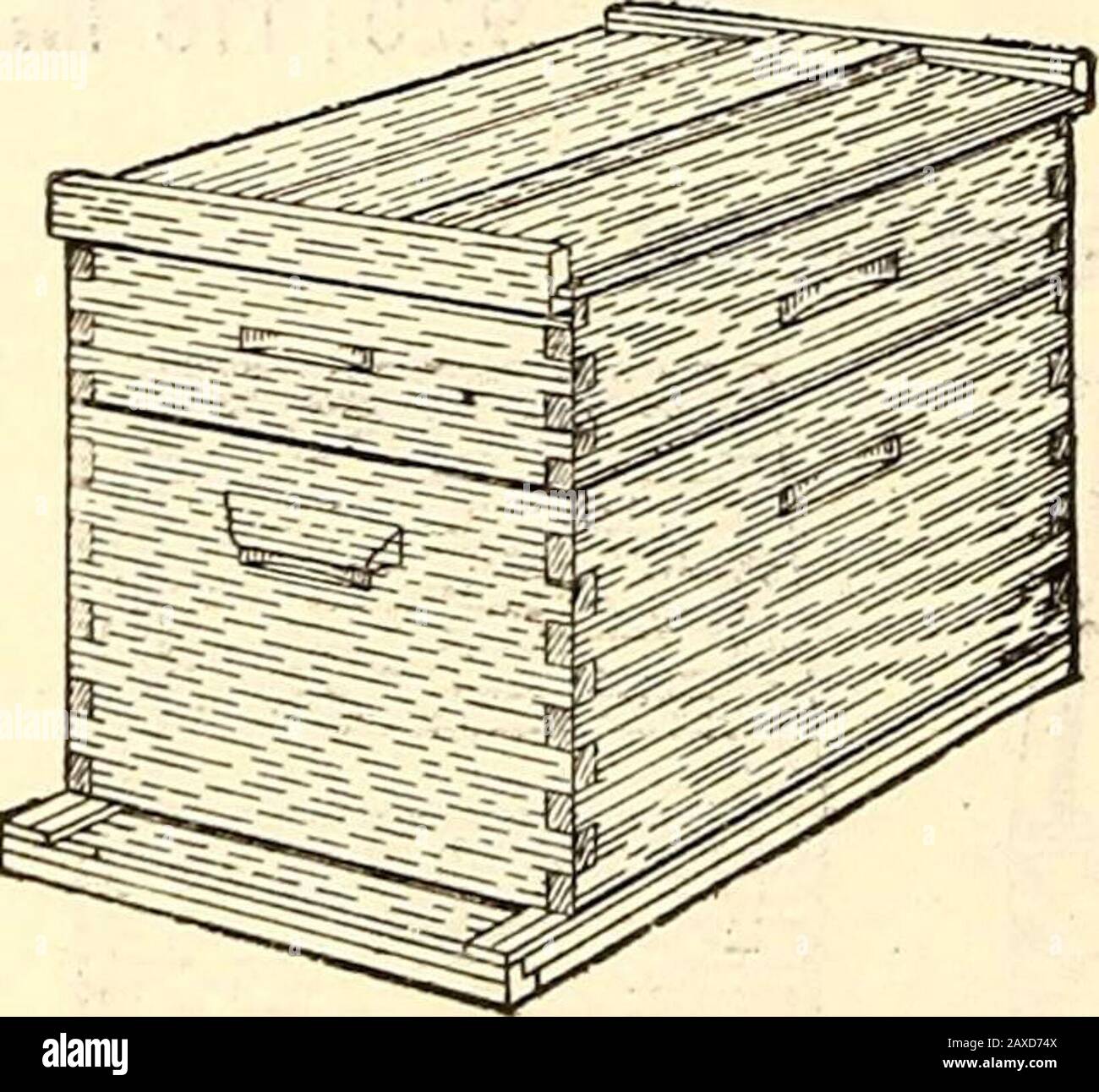 Lilly's complete annual : seeds fertilizers spray materiels poultry supplies stock foods bee supplies . Extracting Hives with This is the most popular and the most practicalhive for the production of extracted honey. Asshown above, it consists of two full-sized bodieswith brood frames for each. It consists of two regular Dovetailed Bodiesequipped with Hoffman Self-Spacing Brocd Frames,Excelsior Cover and Reversible Bottom. If desired, we also furnish it with Foundationfor one-inch starters, as listed opposite, but mostbee-keepers prefer to purchase the foundation separately. Two Regular Bodies Stock Photo
