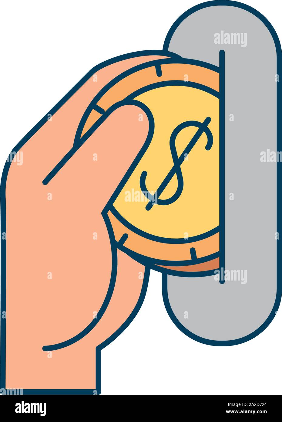hand with coin money dollar isolated icon Stock Vector Image & Art - Alamy