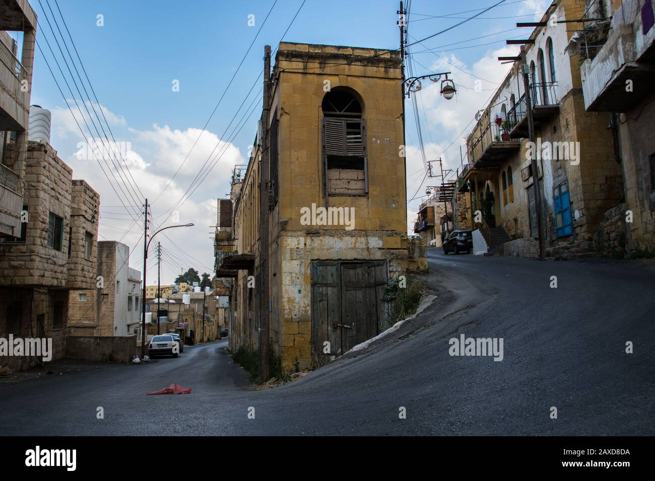 the beautiful old lanes and Suburbs in As-salt the west of Jordan Stock ...