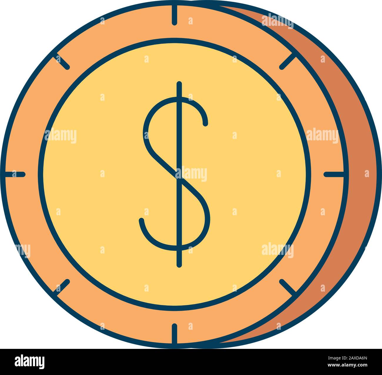 coin money dollar isolated icon Stock Vector Image & Art - Alamy