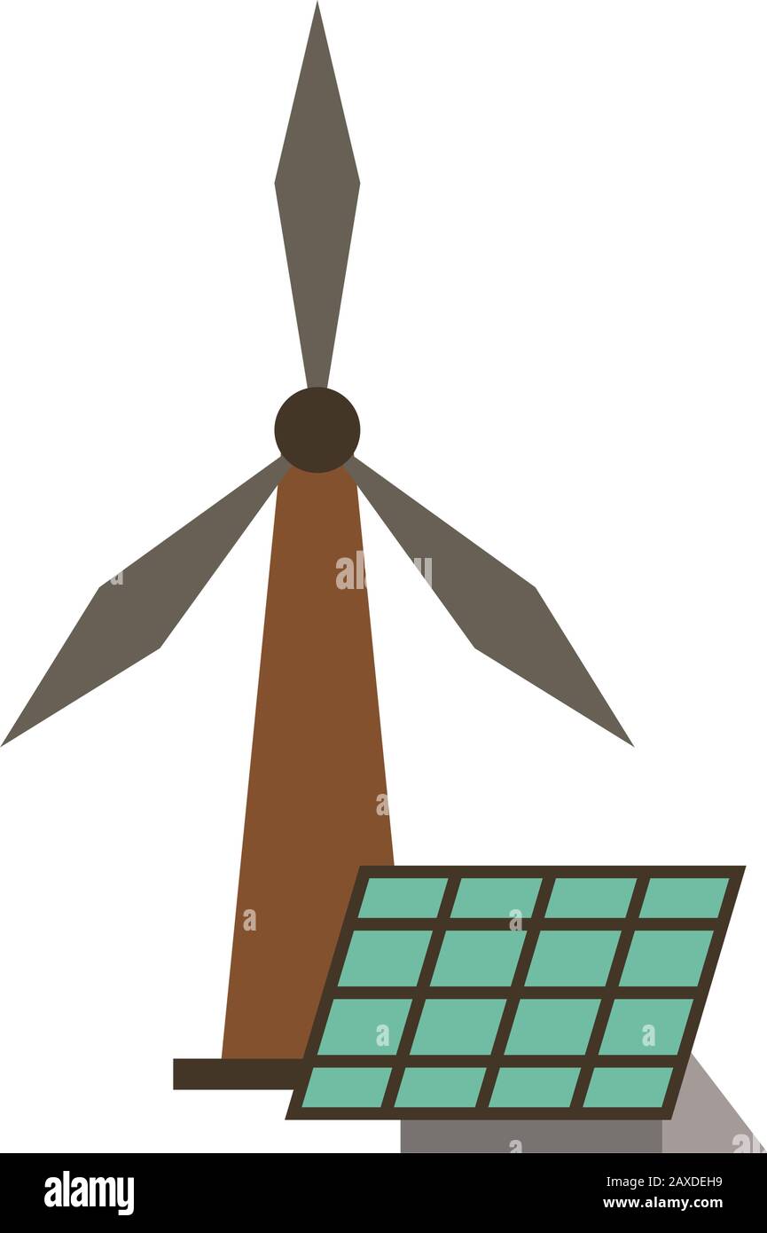 panel solar and windmill alternative energy Stock Vector Image & Art ...