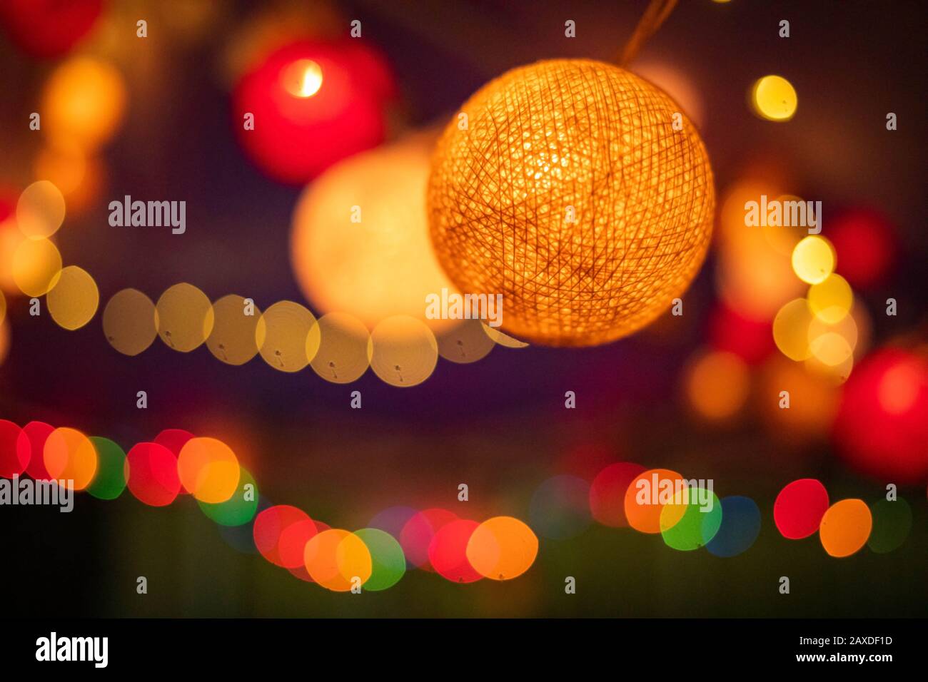 Abstract orange bokeh lights hi-res stock photography and images - Alamy