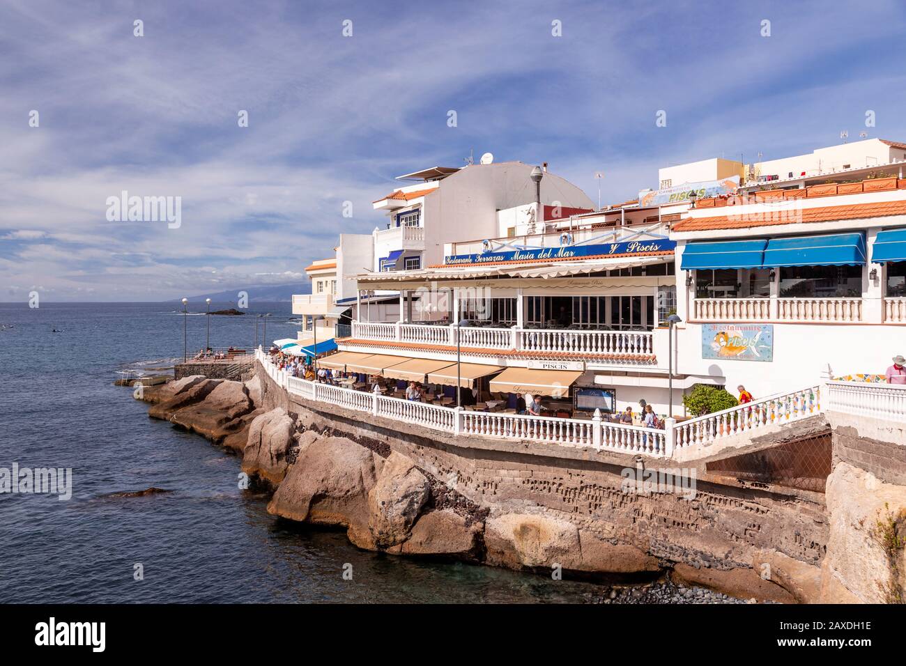 Restaurant at La Caleta, Tenerife, Canary Islands Stock Photo Alamy