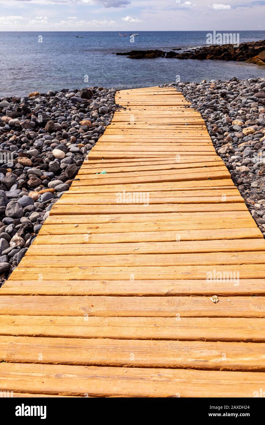 Boardwalk at La Caleta, Tenerife, Canary Islands Stock Photo
