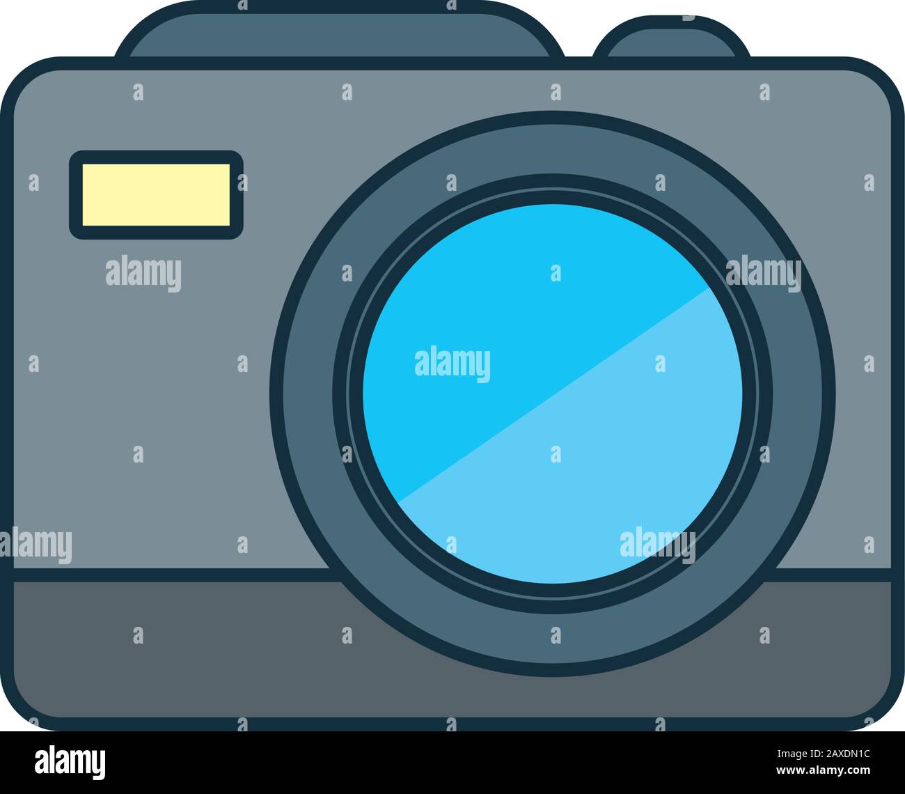 Camera line and fill icon design, Digital technology communication ...