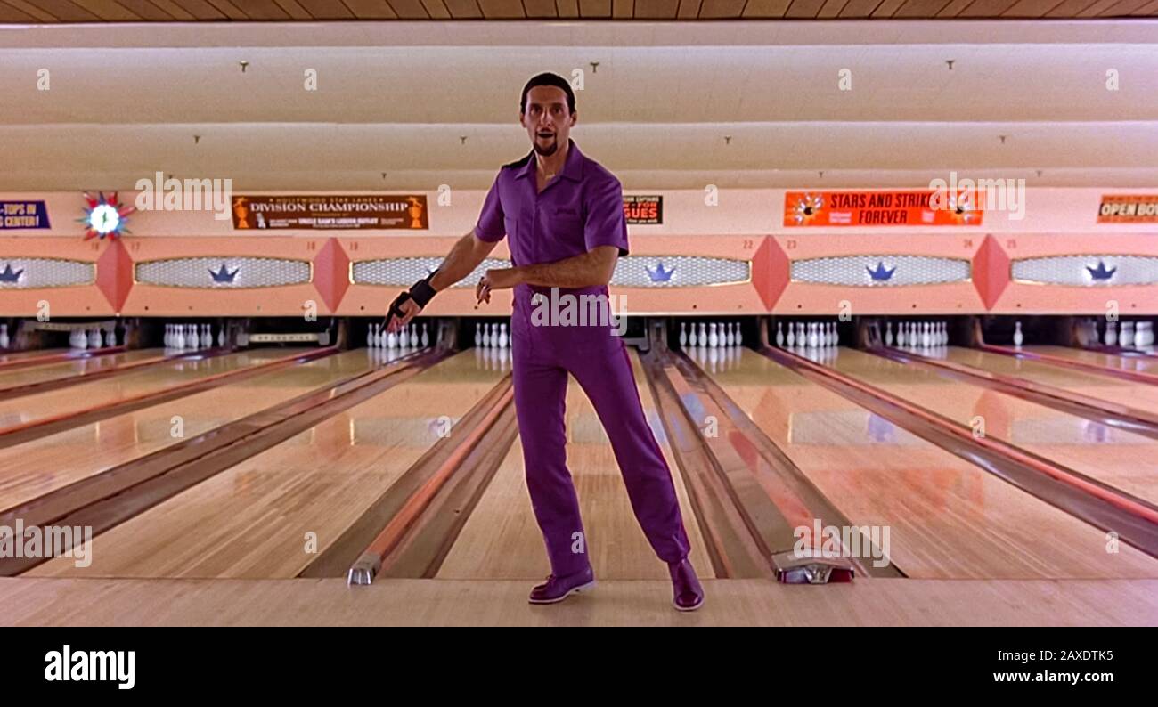 The Big Lebowski (1998) directed by Joel and Ethan Coen and starring John Turturro as Jesus Quintana in this cult classic about 'The Dude' and his journey for compensation for his ruined rug. Stock Photo