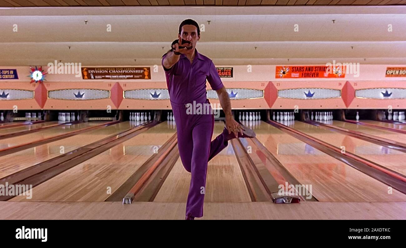 The Big Lebowski (1998) directed by Joel and Ethan Coen and starring John Turturro as Jesus Quintana in this cult classic about 'The Dude' and his journey for compensation for his ruined rug. Stock Photo