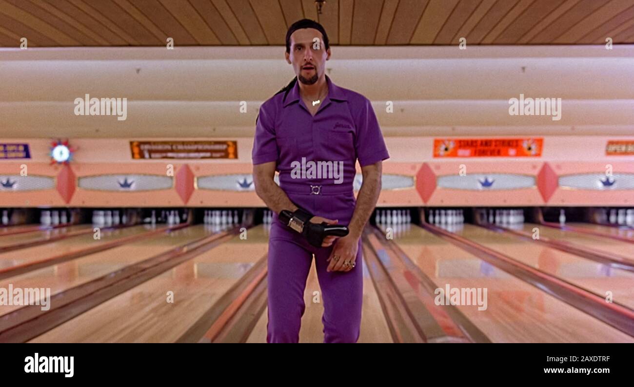The Big Lebowski (1998) directed by Joel and Ethan Coen and starring John Turturro as Jesus Quintana in this cult classic about 'The Dude' and his journey for compensation for his ruined rug. Stock Photo