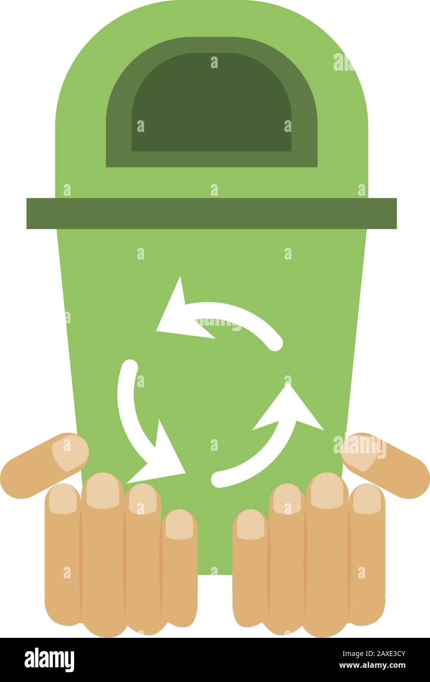 hands lifting waste bin with recycle arrows Stock Vector Image & Art Alamy