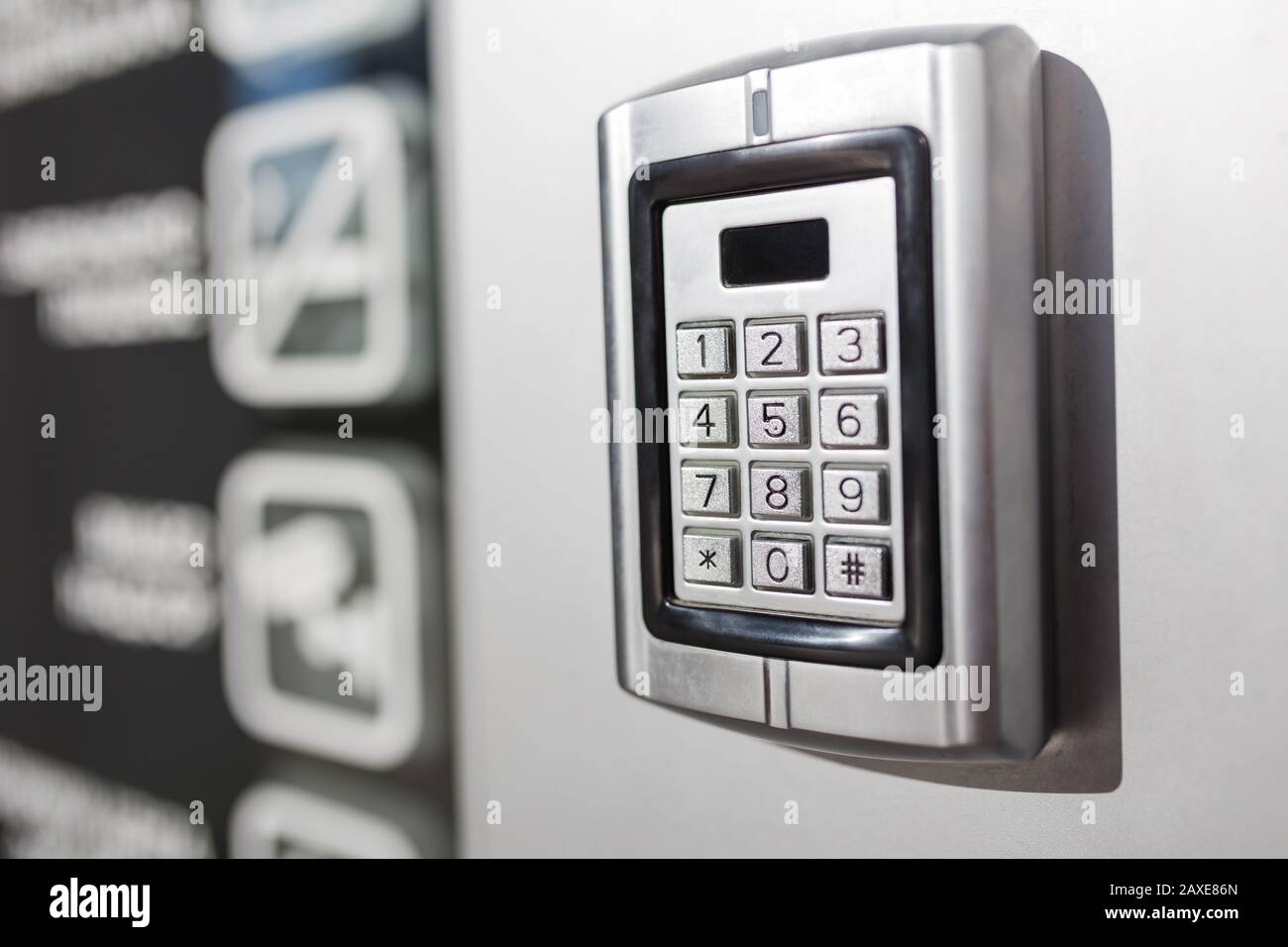 Close up of modern home security keypad access panel Stock Photo Alamy