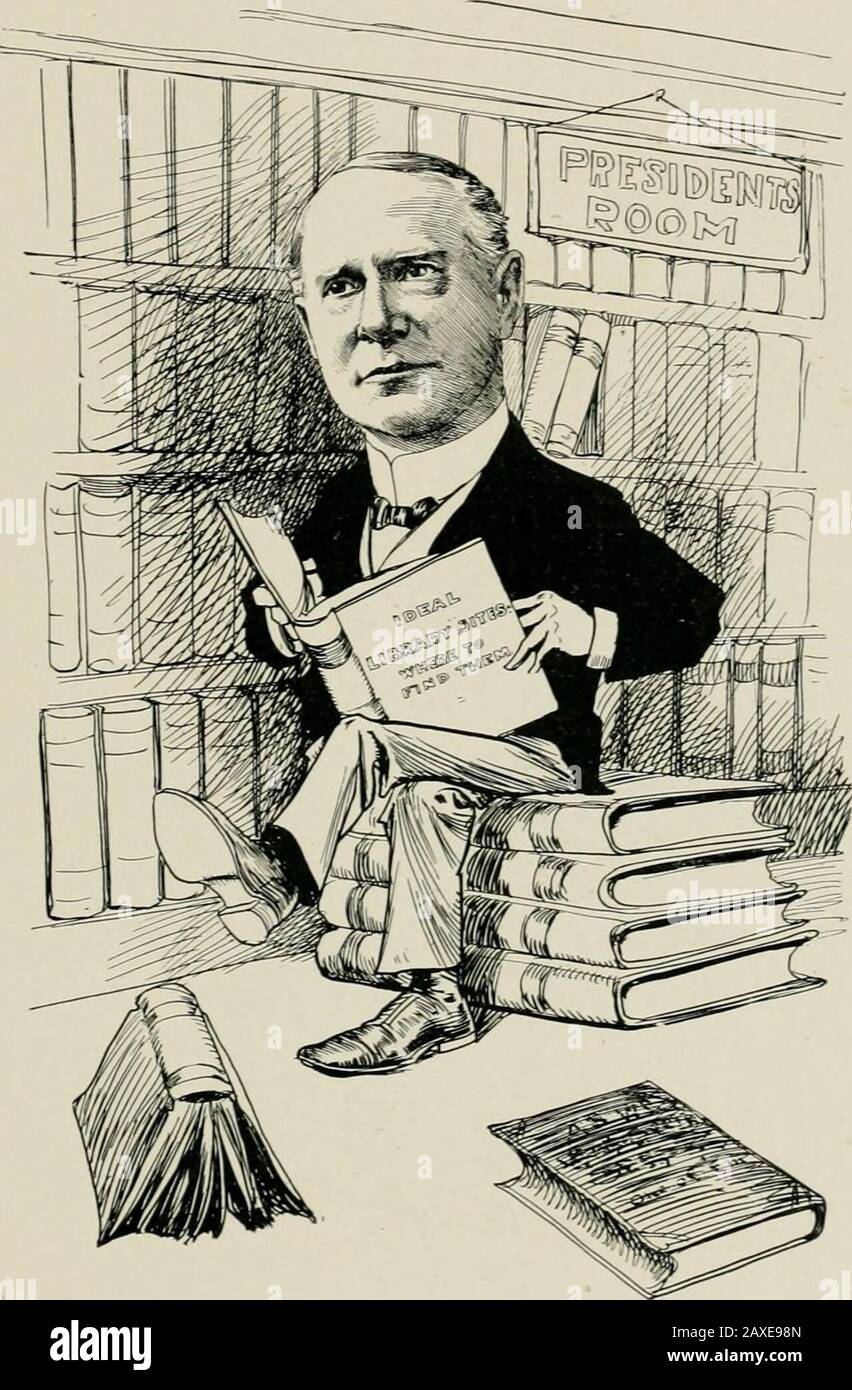 'As we see 'em,' a volume of cartoons and caricatures of Los Angeles citizens . CHAS. H. TOLL,Cashier Southern California Savings Bank.. J. W. TRUEWORTHY,Physician. Stock Photo