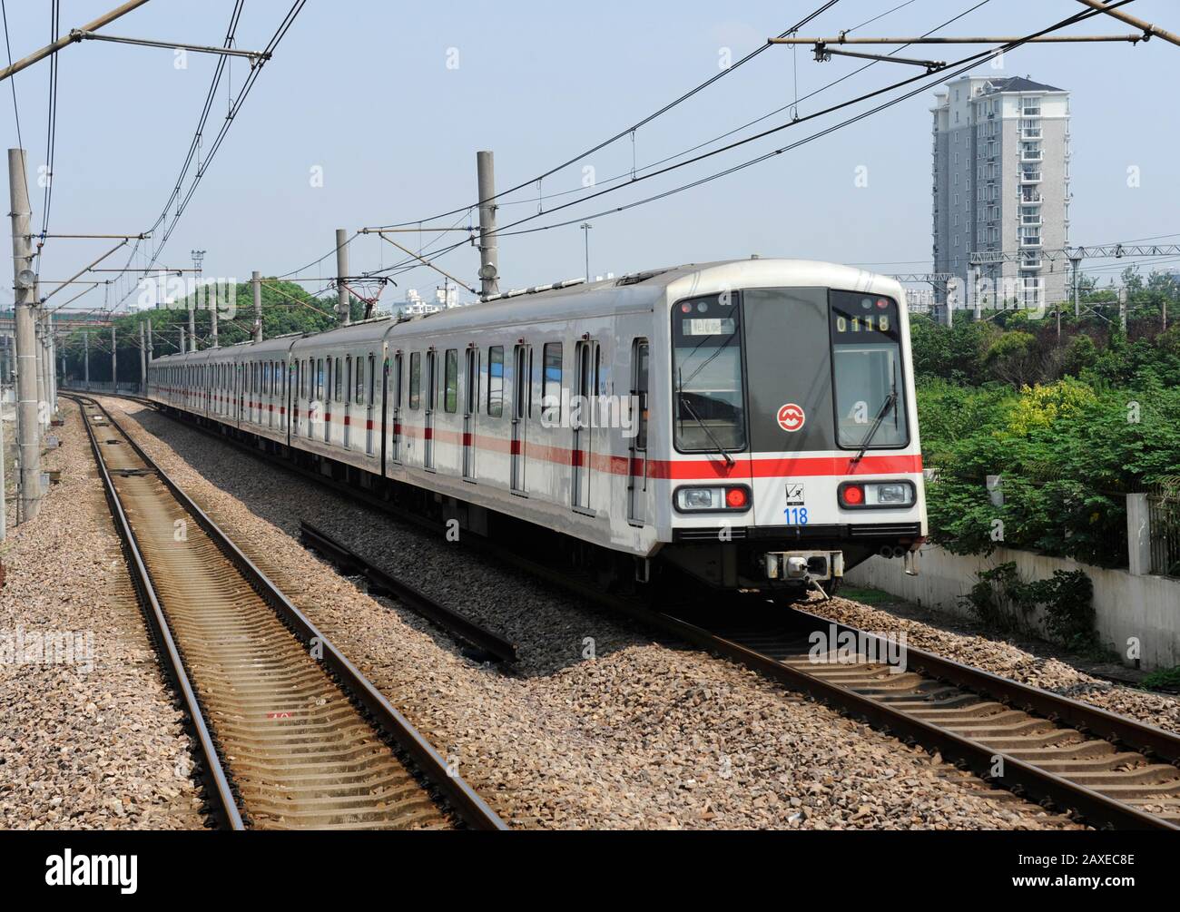 Shanghai Metro Line 1 Shanghai Metro Line 1 Train Departs From Xinzhuang Station, Shanghai, China  Stock Photo - Alamy