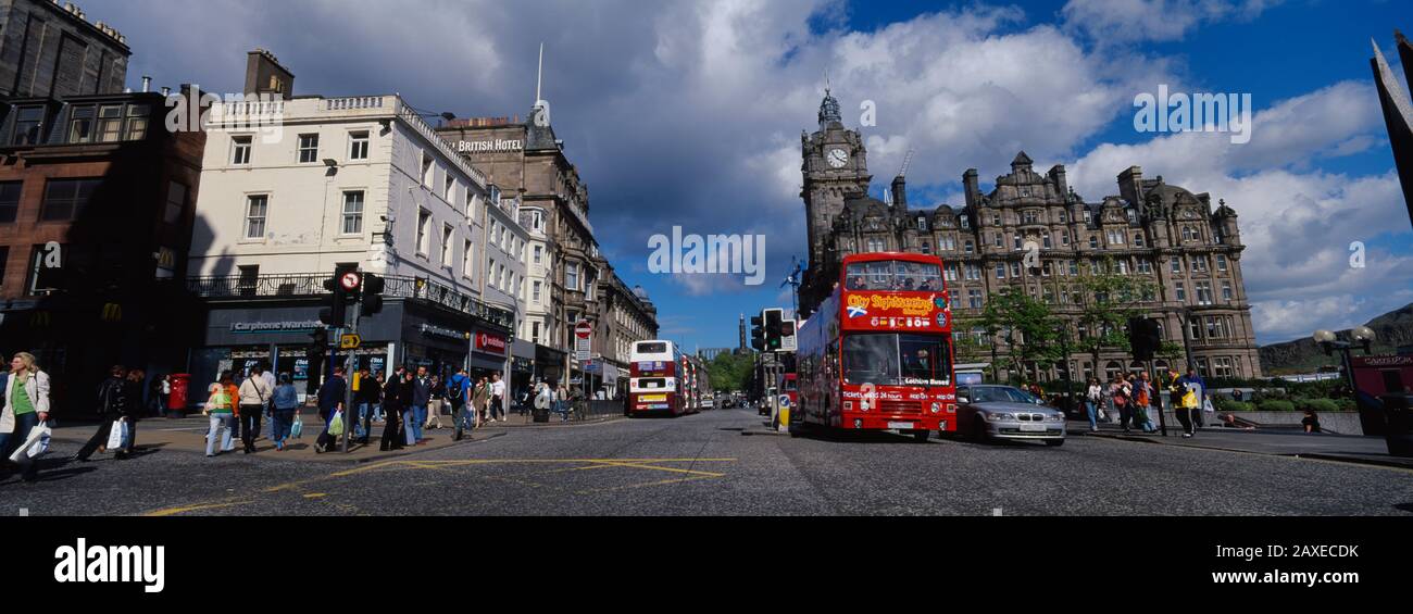 People Walking On The Street, Edinburgh, Scotland, United Kingdom Stock Photo