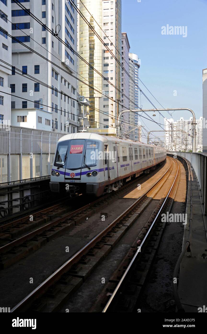 Shanghai metro line 4 Stock Photo